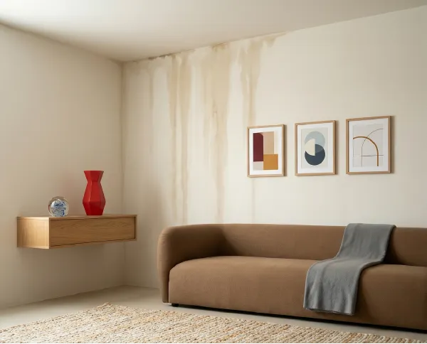 Pared interior con daños por filtración en una vivienda de Madrid
